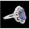 Image 2 : 14KT White Gold 3.20ct Tanzanite and Diamond Ring