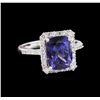 Image 1 : 3.59ct Tanzanite and Diamond Ring - 14KT White Gold