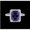 Image 2 : 3.59ct Tanzanite and Diamond Ring - 14KT White Gold