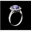 Image 3 : 3.59ct Tanzanite and Diamond Ring - 14KT White Gold