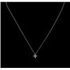 Image 2 : 0.20ctw Diamond Pendant With Chain - 14KT White Gold