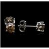 Image 2 : 14KT White Gold 0.81ctw Fancy Brown Diamond Stud Earrings