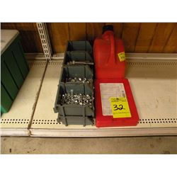 Organizers w/nuts & bolts, gas can, O-ring kit