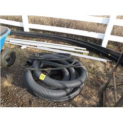 Drain tile, wire, PVC pipe, tree rings, landscape edging