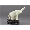 Image 1 : Chinese Carved Jadeite Figure of Elephant w/ Stand