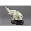 Image 2 : Chinese Carved Jadeite Figure of Elephant w/ Stand