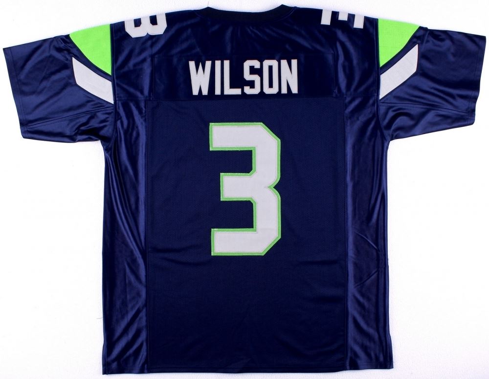 Russell Wilson Seahawks OnField Style Custom Stitched