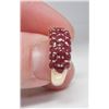 Image 2 : 14 Kt Yellow Gold 3-Row Ruby Band - Size 6 1/2