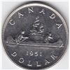 Image 1 : 1951 Canada Silver $1 Dollar Coin - FWL, 2 x HP