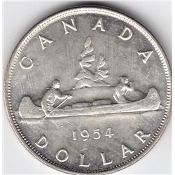 1954 Canada Silver $1 Dollar Coin - BU