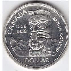 1958 Canada Silver $1 Dollar Coin - BU