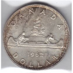 1962 Canada ICCS Graded Silver $1 Dollar Coin - MS-65