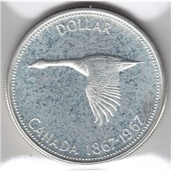1967 Canada ICCS Graded Silver $1 Dollar Coin - PL-66