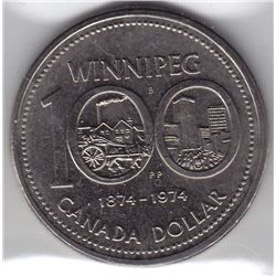 1974 Canada ICCS Graded Nickel $1 Dollar Coin - MS-64 - Double Yoke