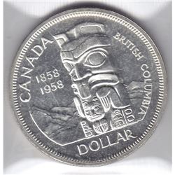 1958 Canada ICCS Graded Silver $1 Dollar Coin - PL-66; Cameo