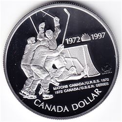 1997 Canada Proof Silver Dollar - Commemorating The Canada - Russia Hockey Series Of 1972
