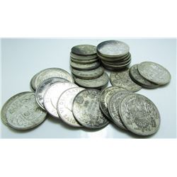 30 x Canada Silver Fifty (50) Cent Half Dollars - Better Dates, Better Grades