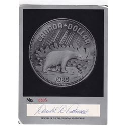 1980 Canada Dollar Designer Card - Signed By Donald D Patterson #505