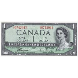 1954 Bank Of Canada $1 Devil's Face Bank Note - UNC