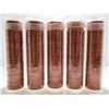 Image 1 : 5 Rolls Of 1966 Canada Red BU Smal Cent Penny Rolls - Directly From A Mint Bag