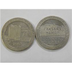 MGM & CEASERS TAHOE - ONE DOLLAR GAMING TOKENS
