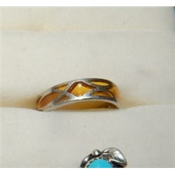 SILVER RING - YELLOW  STAINED GLASS DESIGN - STAMPED 925