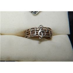 SILVER RING - MUSIC SCORE MOTIFF - STAMPED 925