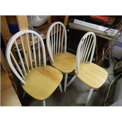 DINING CHAIRS - MAPLE AND WHITE- 3 TTL