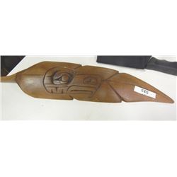NATIVE CARVED EAGLE FEATHER - SIGNED GILBERT GRANT