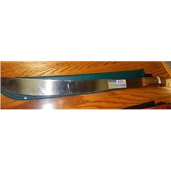 MACHETTE - 22" BLADE - TRAMONTINA - CARBON STEEL - GRN SHEATH - MADE IN BRAZIL
