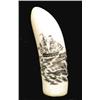 Image 1 : Scrimshaw Killer Whale (Orca) Tooth. Whaling Ship, circa 1930's. Est. $250 - $500.…