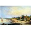 Image 1 : Alfred Anderson. Oil on Board. Waterfront. 15" x 23.5". Est. $250 - $350.…