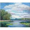 Image 1 : Margaret A. Vollmer (1900-1982). Oil on Board. Stream Scene.  20" x 24". Est. $500 - $750.…