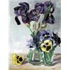 Image 1 : Walter Schauenberg (1884 - 1943.) Swiss. Oil on Board. Irises. 12.5" x 10". Est. $750 - $1000.…