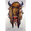 Image 1 : Gerda Christoffersen. Oil on canvas. "Buffalo Hunt Sioux." 35" x 24". Est. $1,000 - $1,500.…