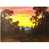 Image 1 : David Stirling (1887-1971.) Oil on Board. "Rainy Sunset." 26.5" x  35". Est $1000 - $1200.…