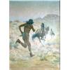 Image 1 : Lon Megargee (1883-1960). Oil on Canvas. "Indian Runner." 24" x 18". Est $2,000 - $3,000.…