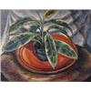 Image 1 : Frank Vavra (1892-1967.) Oil on Board. "Rubber Plant. Still Life #10." 16" x 20". Est. $2,000 - $…