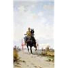 Image 1 : Gustav Prucha (James Harway) (1875-1952). Oil on Canvas. Gentleman in Horse & Buggy.  22" x 14". …