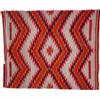 Image 1 : Navajo Indian Transitional Blanket. 55" x 67". Fabulous red, orange & black colors. Shows Use, ci…