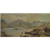Image 1 : Creighton. Oil on Board. Mountain Lake. 1915. 15" x 34". Est. $400 - $600.…