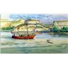 Image 1 : Dave Powell (b.1954). Watercolor. "Lewis & Clark - Red Pirogue." 5.75" x 9.5". Est. $500 - $750.…