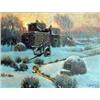 Image 1 : Bill Barber. Oil on Board. "Pueblo Winter.". 10" x 12". Est. $400 - $500.…