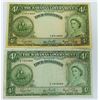 Image 1 : WORLD PAPER-BAHAMAS 4 SHILLING, 1953 X2