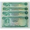 Image 1 : WORLD PAPER-BAHAMAS  $1, LOT OF 4 NOTES