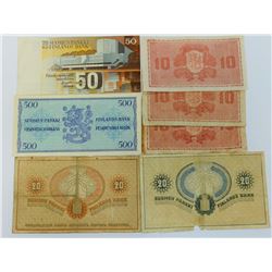 WORLD PAPER-FINLAND LOT OF 7 NOTES