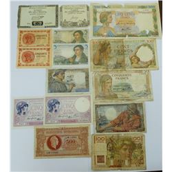 WORLD PAPER-FRANCE LOT OF 15 NOTES