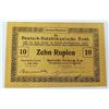 Image 1 : WORLD PAPER-GERMAN EAST AFRICA 1916 10 RUPIEN