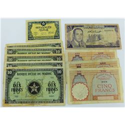 WORLD PAPER-MOROCCO LOT OF 10 NOTES