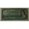 Image 1 : CANADA PAPER-1954 $1 V/F CHANGEOVER UNC OR BETTER